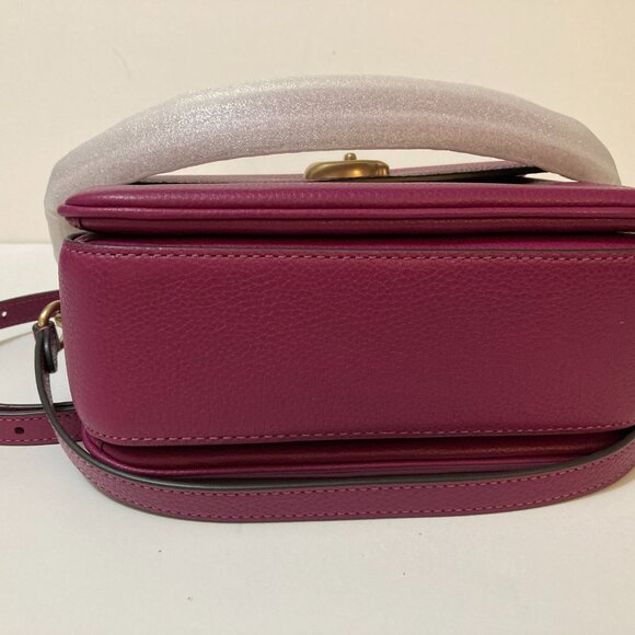 COACH Cassie 19 Crossbody Bag Deep Plum Leather - Picture 6 of 8